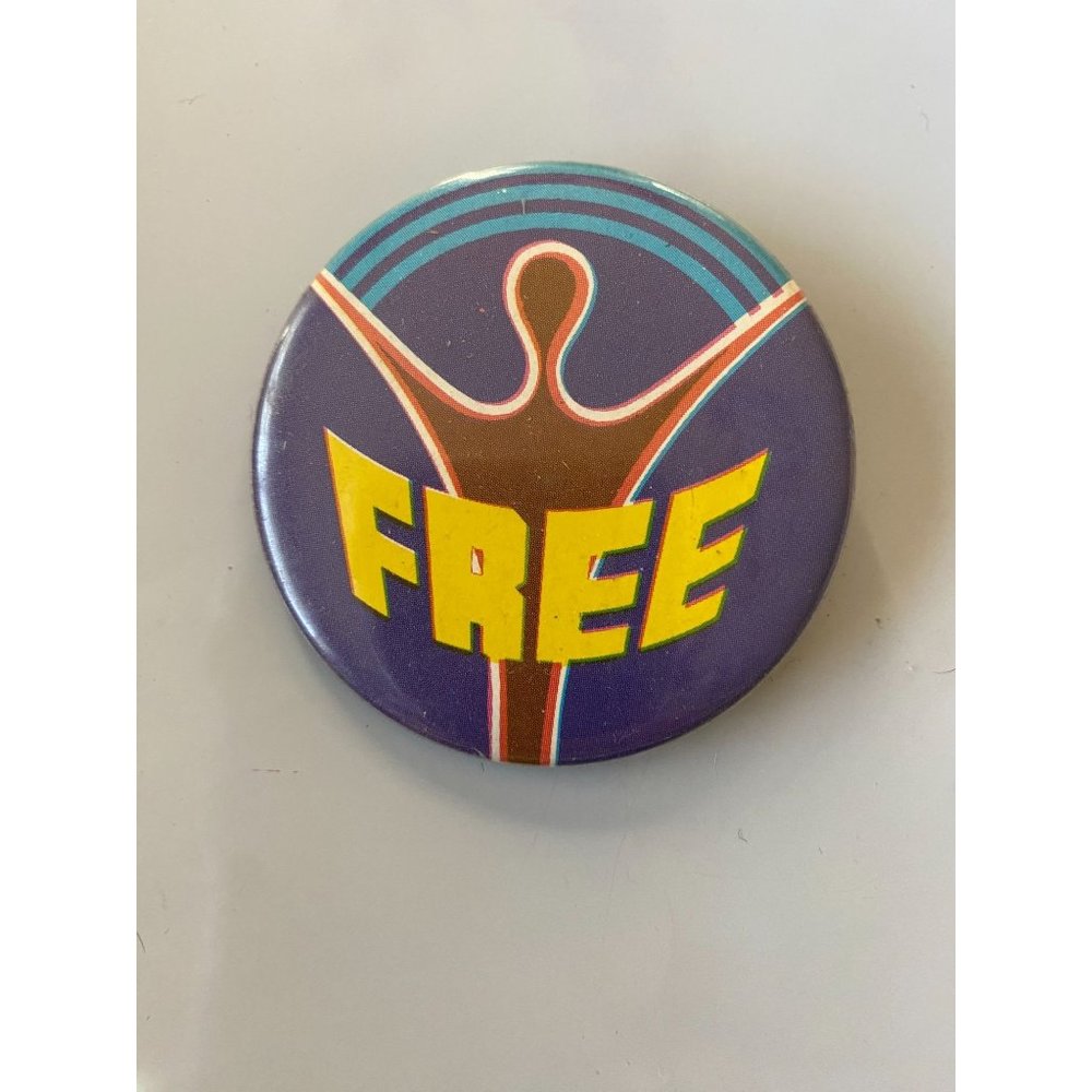 Vintage 1980s FREE figure  Pinback Button Pin